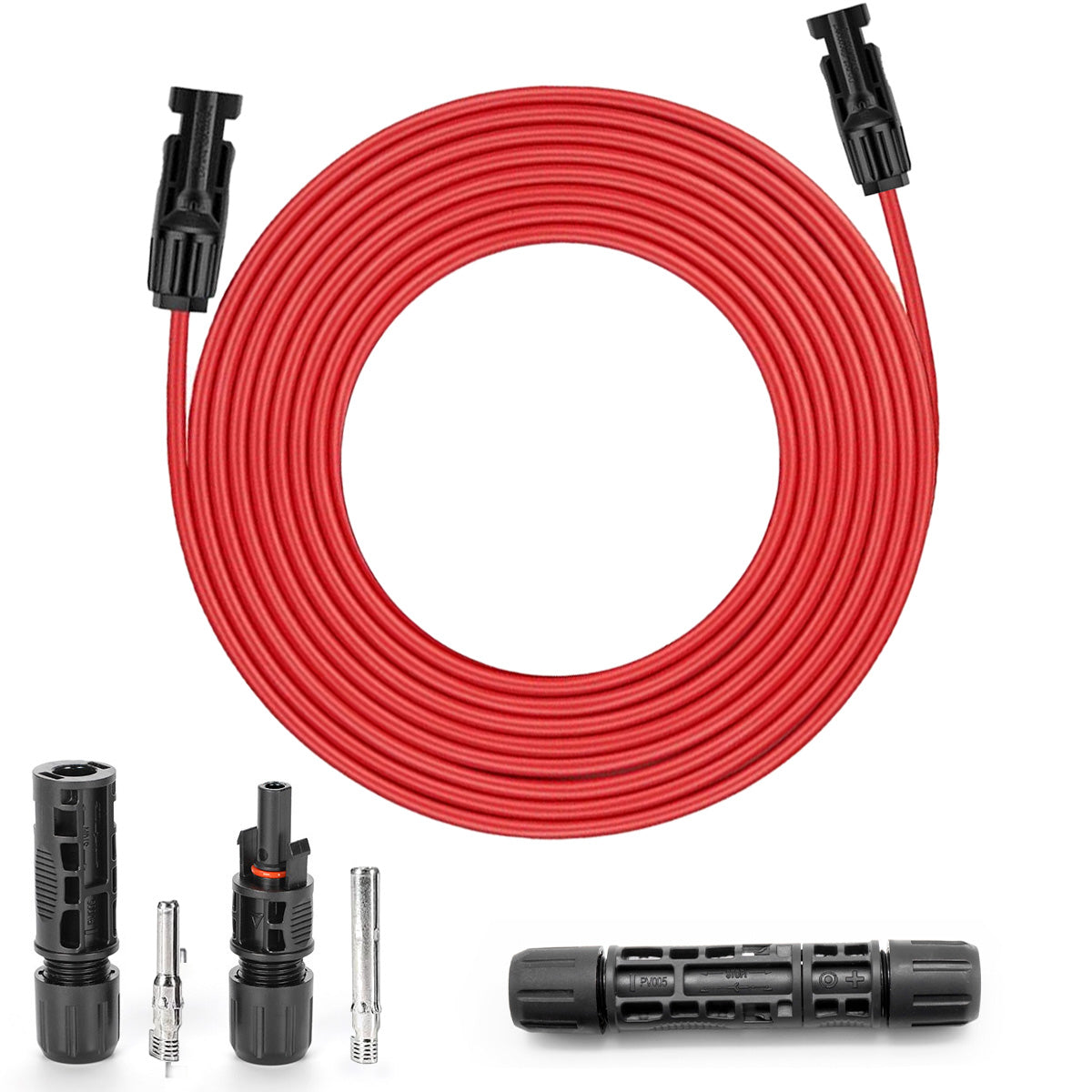 18ft Solar Cable Kit (Red & Black) with PV Solar Connectors