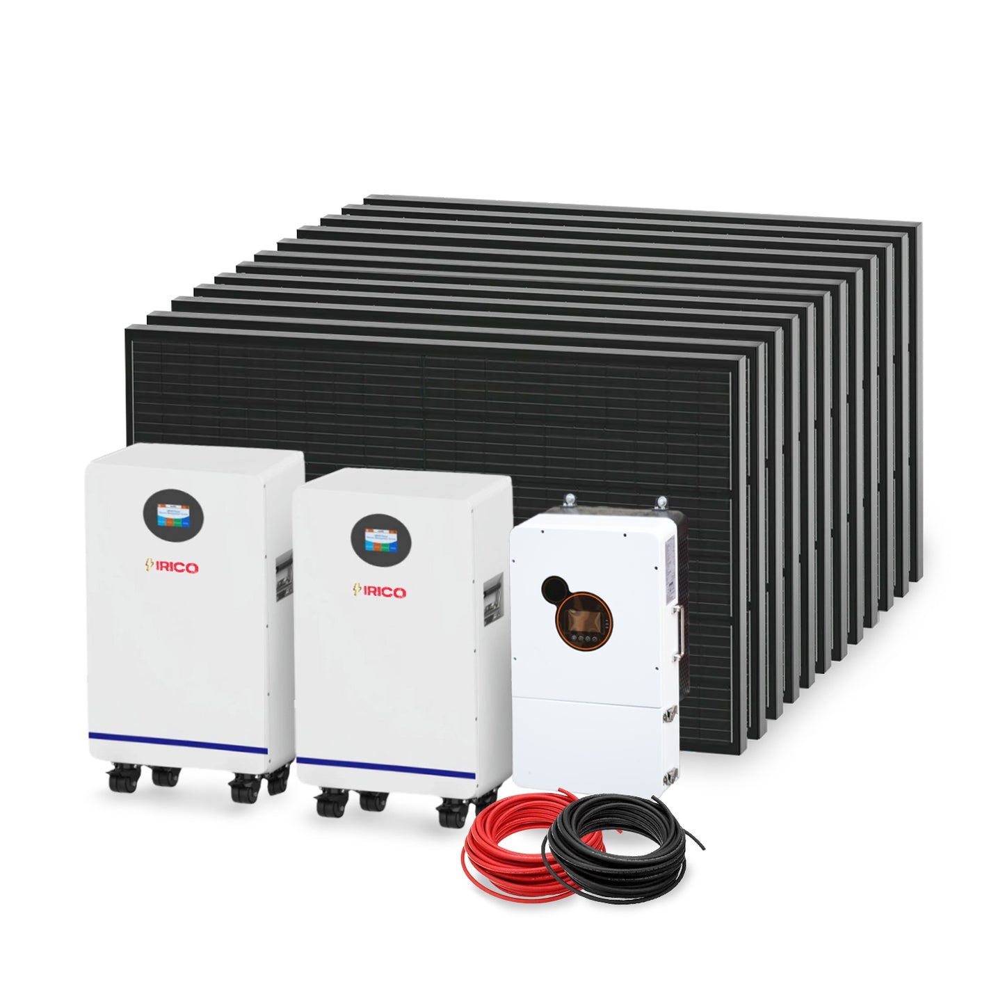 LONGi HI-MO 7 Solar Panels 460W x12 | 51.2V 15kWh IRICO Power Wall x2 | 12KW SEI Series All-in-One Inverter | Complete Solar Power Kit for Home, Cabin & Off-Grid