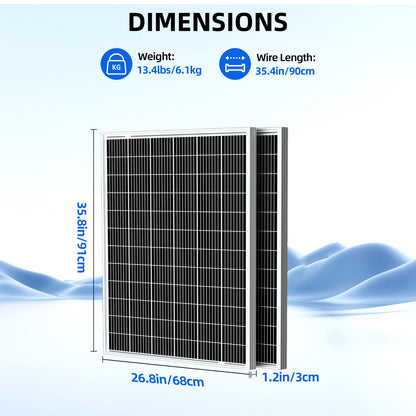 Irico 200W Mono-crystallion Solar Panels 200Watts (100W*2PCs)