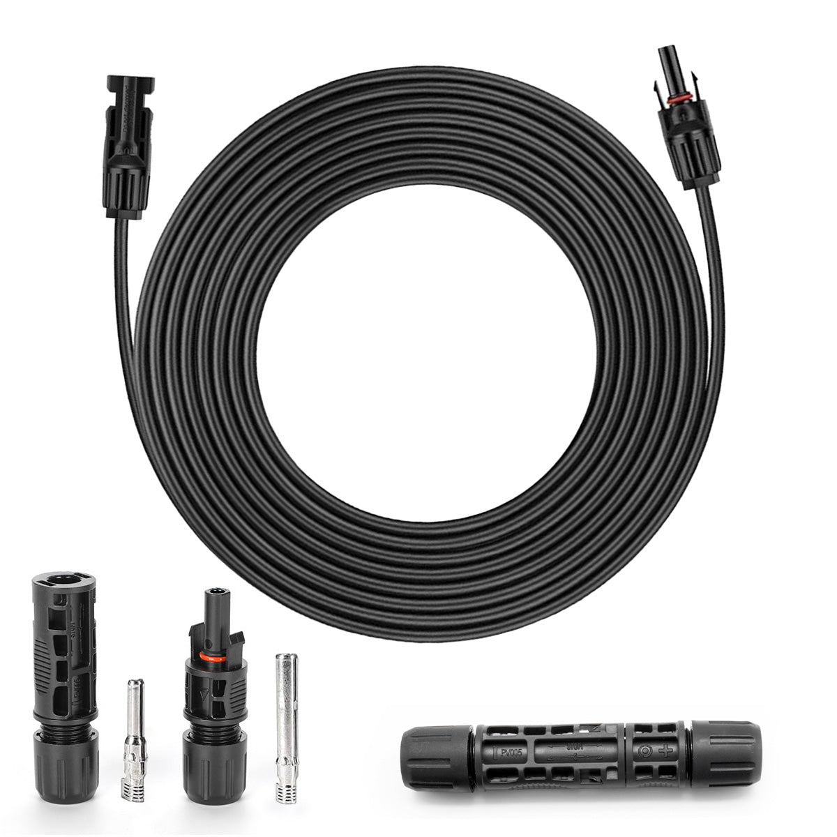 18ft Solar Cable Kit (Red & Black) with PV Solar Connectors