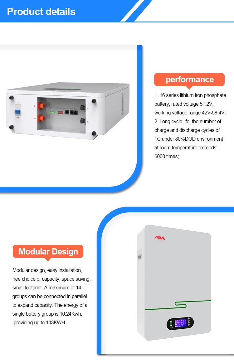 2.5KW IRICO Power Wall 51.2V Lifepo4 Home Energy Storage Unit