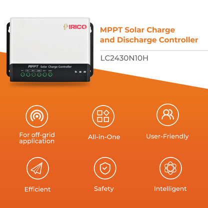 IRICO LC2430 MPPT Solar Charge Controller – 30A Efficient Power Management with Load Priority, TTL & RS485 Communication, and Versatile Voltage Output