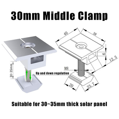 Solar Panel installation Rail & Clamps