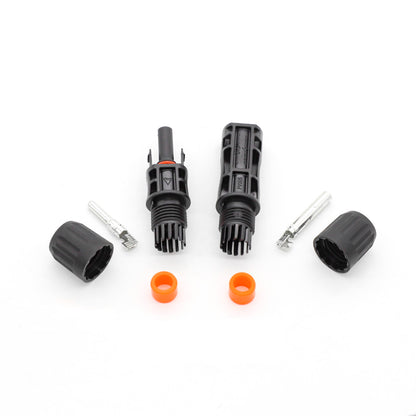 Disassembled solar connector components