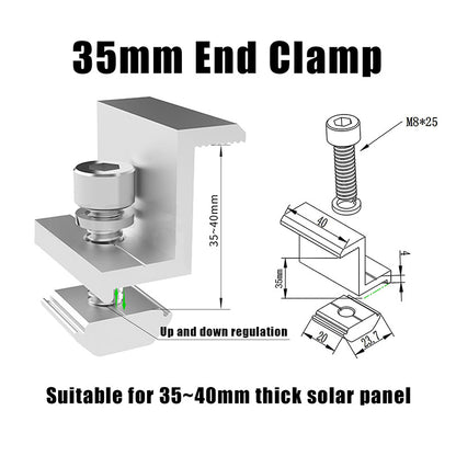 Solar Panel installation Rail & Clamps